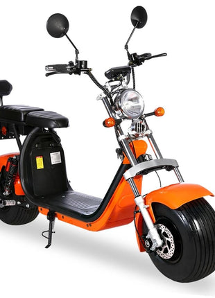 CRONY G-028  1500W Harley Electric motorcycle  Double Seat with double battery Rugged | yellow/Orange
