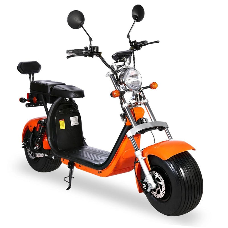 CRONY G-029 3000W Electric Motorcycle Motorbike High Speed Harley tyre Double Seat with double battery | Orange/yellow