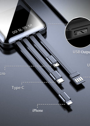 CRONY L15 Power Bank with Built-in 4 Cables slim mini data cable bank power power bank 10000mah