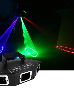 CRONY Sectorial 3 hole red green blue laser light  Colorful Fan Beam Pattern Led Lights RGB Disco Laser Stage Lighting For Party