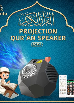 CRONY SQ-959 guran speaker music projector lamp led night light islamic gift quran speaker star starry galaxy projector