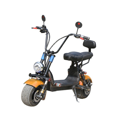 CRONY Small Harley two seat big tires with BT  1000w 60KM/H high power two wheels adult electric scooter motorcycle | orange