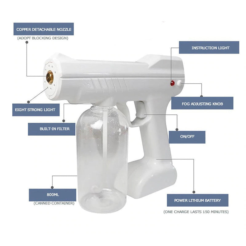 CRONY Electric Disinfecting Gun Wireless Home Air Purifier Multi-Function Handle Nano Spray Gun