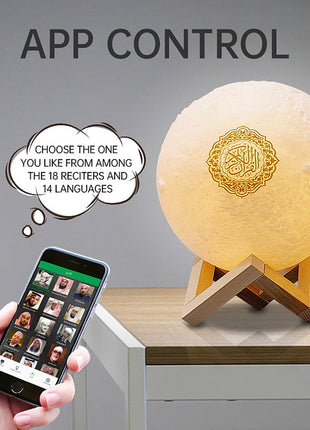Quran player SQ170 have 14 kinds language & 18 readers touch light lamp quran speaker