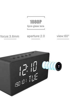 CRONY C1 Tuya App clock 1080P HD Wireless Camera APP Smart WIFI Wireless Motion Detection Hidden Alarm Clock Camera 1080P