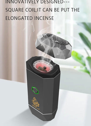 CRONY Small B16 Portable Bukhoor Style Usb Type-C Power incense burner Bakhoor Portable Rechargeable Electric Incense Burner | green