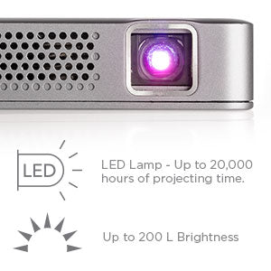 FUTURESTAR MP125 Projector LED Lamp Built in Rechargeable Battery HDMI Input and Wireless Input portable projector that can be rotated