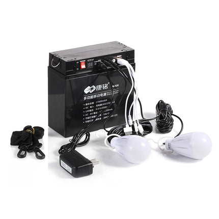 KAMISAFE KM920 Multifunctional Battery with Two 5 Watt Bulbs Portable Power Station for Camping Fishing