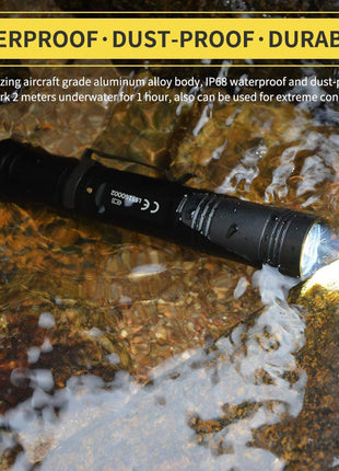 CRONY L50 LED Flashlight Outdoor Flashlight 1200 Lumens USB Rechargeable Torch Lithium 18650 Battery Waterproof IPX8