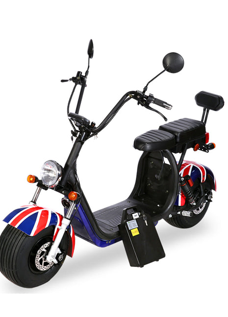 Crony X3 BIG HARLEY+LI-ion battery+BT+double seat UK Word Flag 2000W 2wheel Electric motorcycle | National flag
