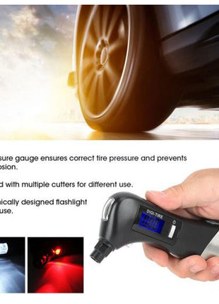 CRONY  JZ-405C Tire Pressure Measuring Mini LED Flashlight Torch Multifunction Emergency lamp