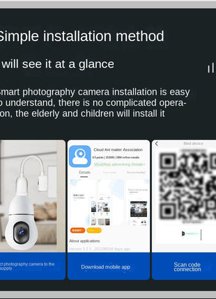 CRONY Y25-1080P light bulb IP Camera dual frequency 2.4g 5g network two-way voice automatic tracking