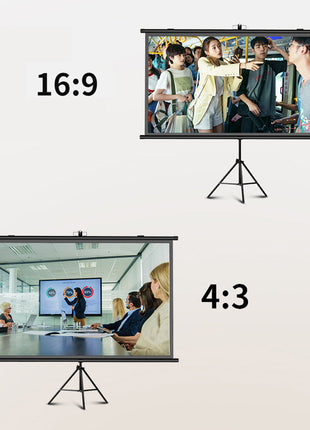 CRONY 120 Inches Tripod Projector Screen with Stand, Portable Foldable Projection Movie Screen Fabric
