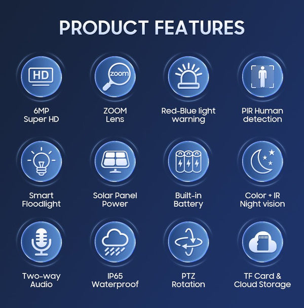 CRONY ST-558-6MP-12X-4G Dual Lens Zoom Solar Battery Camera - Edragonmall.com