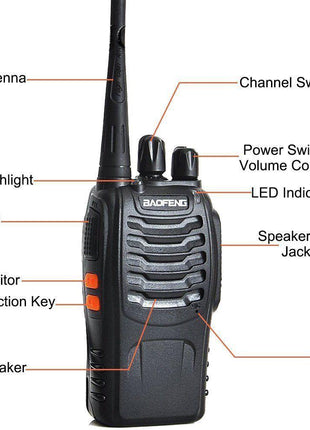 2 Pcs Walkie Talkies BF-888S Baofeng Handheld Two Way Radios Battery and Charger - Edragonmall.com